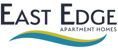 East Edge Apartment Homes logo with a blue and yellow swoosh.